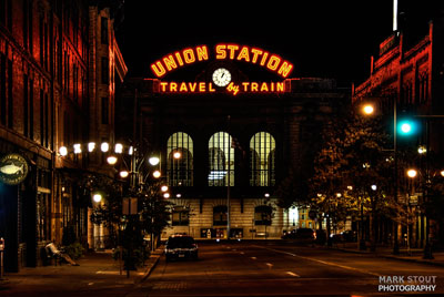 Union Station at Night Stock Photo